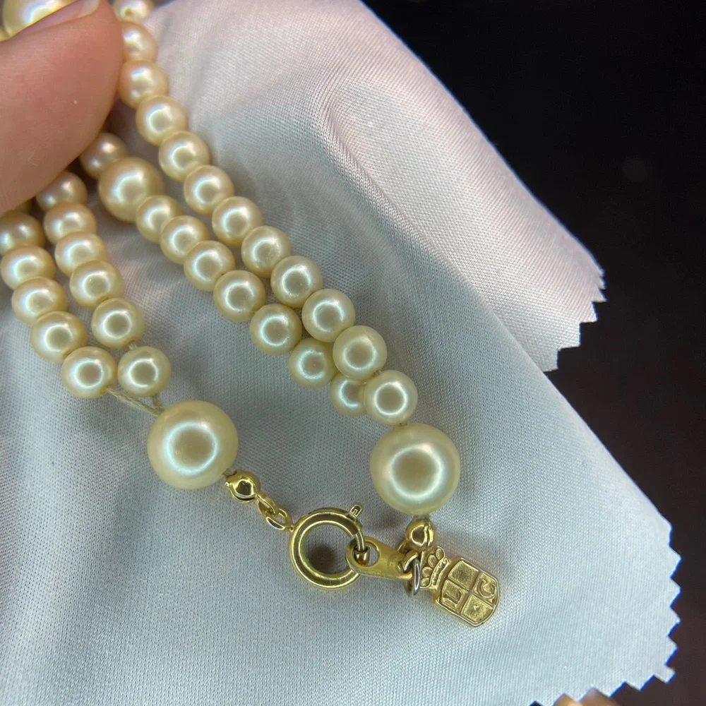 Vintage 80s Liz Claiborne signed faux pearl necklace - Picture 4 of 4